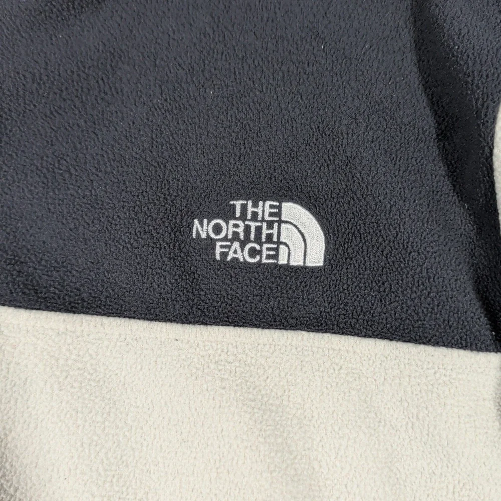 The North Face Mens Quarter‎ Zip Fleece Pullover Cream Black Large Sweatshirt